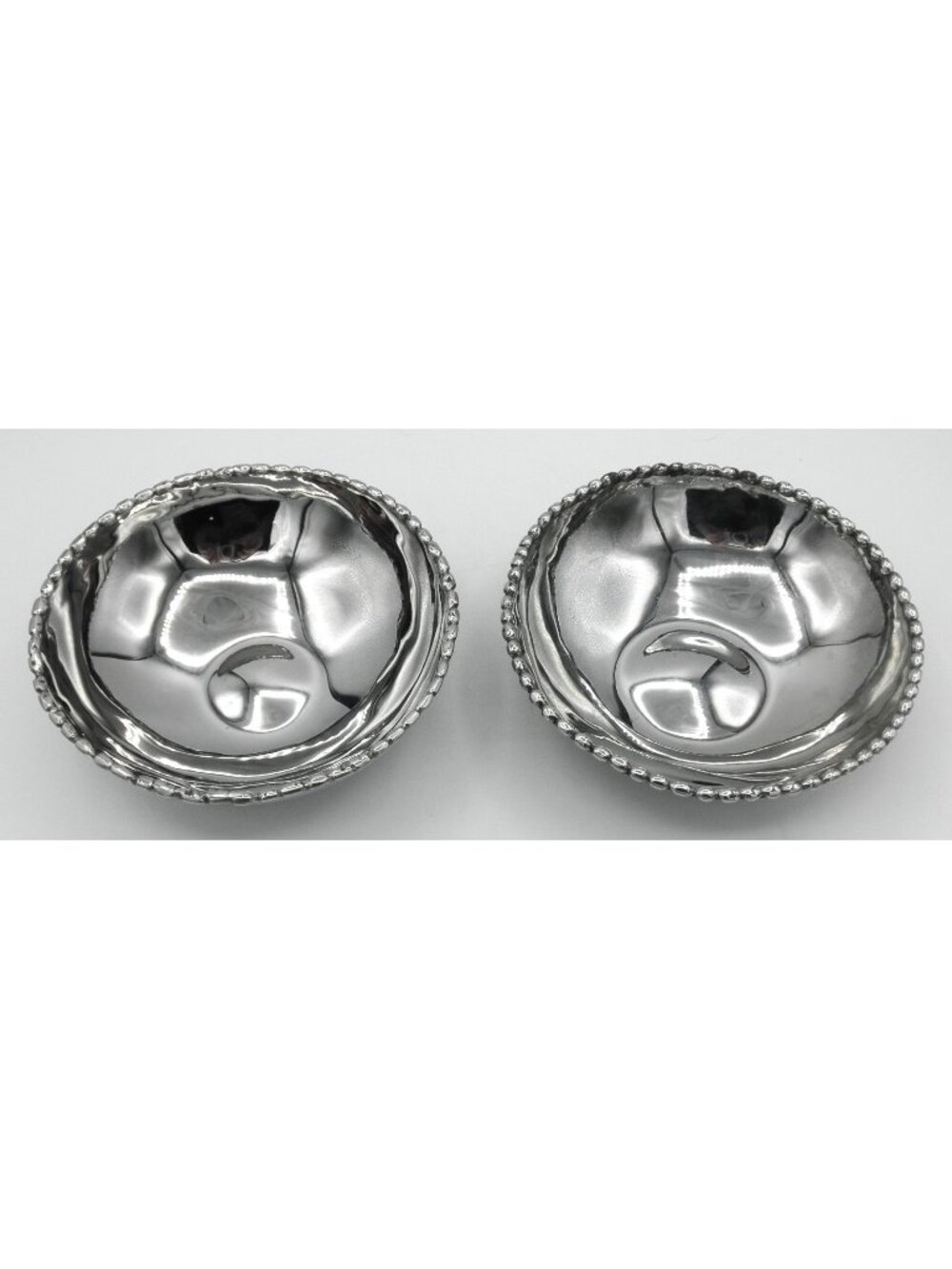 Michael Aram Metal Nut Bowl 6 IN. with Beaded Rim Set of 2 FLAW Pattern AM MOL2